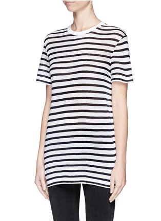 Front View - Click To Enlarge - T BY ALEXANDER WANG - Stripe linen T-shirt
