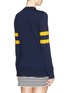 Back View - Click To Enlarge - T BY ALEXANDER WANG - Rugby stripe merino wool sweater