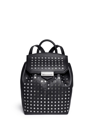Main View - Click To Enlarge - ALEXANDER WANG - 'Prisma' rhodium eyelet leather backpack