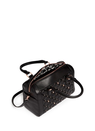 Detail View - Click To Enlarge - THOMAS WYLDE - 'Baby Love' skull stud quilted leather duffle bag