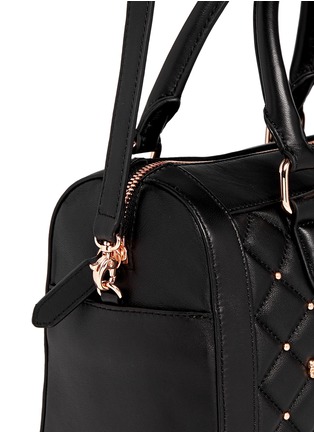 Detail View - Click To Enlarge - THOMAS WYLDE - 'Baby Love' skull stud quilted leather duffle bag