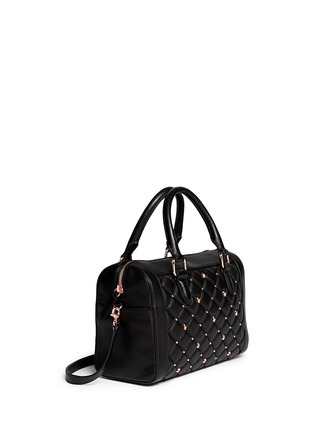 Front View - Click To Enlarge - THOMAS WYLDE - 'Baby Love' skull stud quilted leather duffle bag