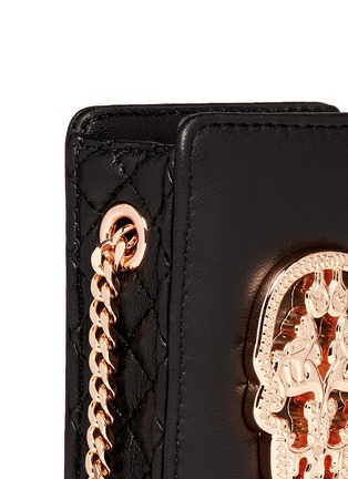 Detail View - Click To Enlarge - THOMAS WYLDE - 'Who's Calling' metal skull leather phone case