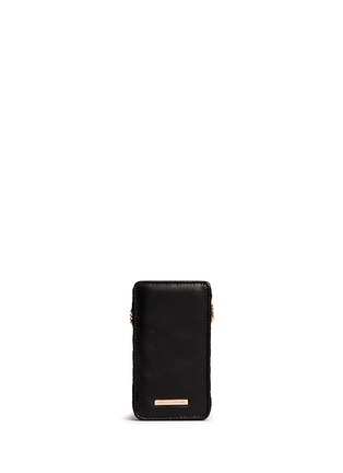 Back View - Click To Enlarge - THOMAS WYLDE - 'Who's Calling' metal skull leather phone case