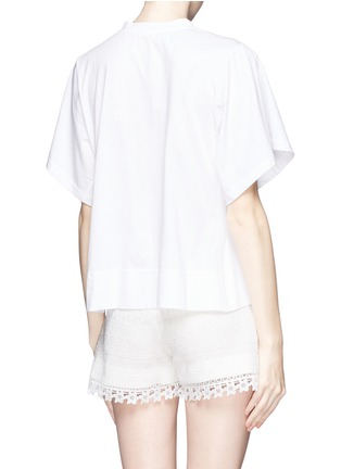 Back View - Click To Enlarge - CHLOÉ - Bird and flower guipure lace T-shirt