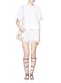 Figure View - Click To Enlarge - CHLOÉ - Bird and flower guipure lace T-shirt