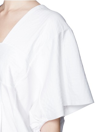 Detail View - Click To Enlarge - CHLOÉ - Cap sleeve ruffle hem jersey top