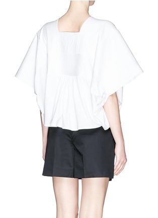 Back View - Click To Enlarge - CHLOÉ - Cap sleeve ruffle hem jersey top