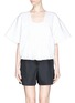 Main View - Click To Enlarge - CHLOÉ - Cap sleeve ruffle hem jersey top