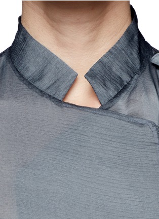 Detail View - Click To Enlarge - HAIDER ACKERMANN - Asymmetric zip silk chiffon trench coat
