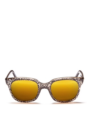 Main View - Click To Enlarge - SHERIFF & CHERRY - 'G11' leopard print crystal polished acetate sunglasses
