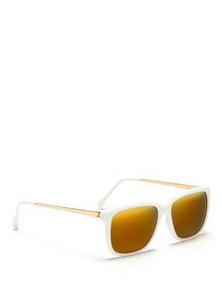 Figure View - Click To Enlarge - SHERIFF & CHERRY - 'G12' contrast temple matte acetate sunglasses