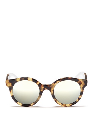 Main View - Click To Enlarge - SHERIFF & CHERRY - 'Woody' shell effect acetate round sunglasses