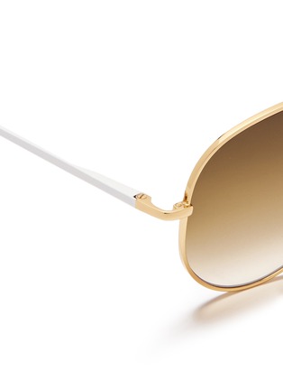 Detail View - Click To Enlarge - SHERIFF & CHERRY - 'G008' colourblock temple aviator sunglasses