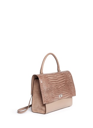 Figure View - Click To Enlarge - GIVENCHY - 'Shark' medium embossed leather flap bag