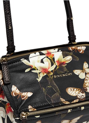 Detail View - Click To Enlarge - GIVENCHY - 'Pandora' mini magnolia and butterfly print leather bag