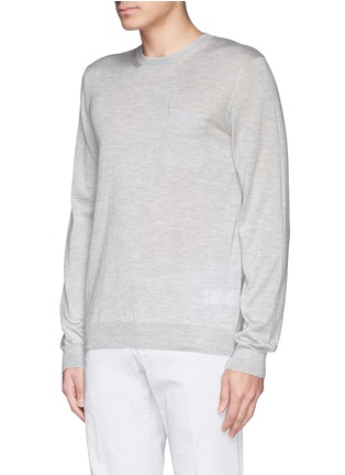 Front View - Click To Enlarge - FAÇONNABLE - Pocket silk-cashmere sweater