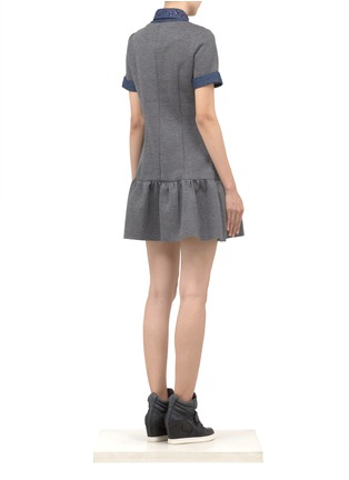 Back View - Click To Enlarge - MARKUS LUPFER - Dahlia denim-trim jewel stone dress