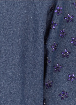 Detail View - Click To Enlarge - MARKUS LUPFER - Dahlia jewel-stone sleeve denim top