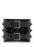 Back View - Click To Enlarge - VALENTINO GARAVANI - 'Rockstud Noir' wide leather bracelet