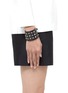 Figure View - Click To Enlarge - VALENTINO GARAVANI - 'Rockstud Noir' wide leather bracelet