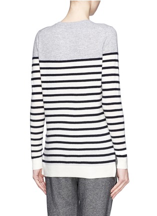 Back View - Click To Enlarge - VINCE - Colourblock stripe cashmere sweater