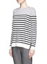 Front View - Click To Enlarge - VINCE - Colourblock stripe cashmere sweater