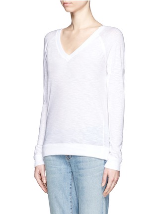 Front View - Click To Enlarge - VINCE - Cotton slub long-sleeve T-shirt
