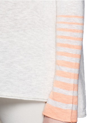 Detail View - Click To Enlarge - VINCE - Contrast stripe cuff cotton sweater