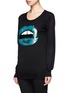Front View - Click To Enlarge - MARKUS LUPFER - Lip sequin sweater