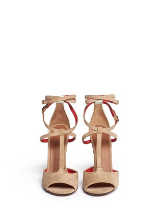 Figure View - Click To Enlarge - GIVENCHY - 'Marzia' metal stiletto suede sandals