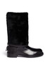 Main View - Click To Enlarge - SERGIO ROSSI - Shearling lining zip leather boots