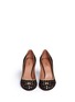 Figure View - Click To Enlarge - ALAÏA - Perforated suede metallic leather pumps
