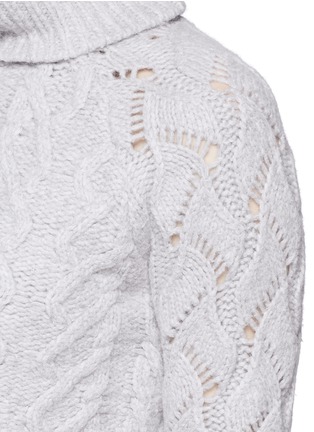 Detail View - Click To Enlarge - ELIZABETH AND JAMES - Cable knit overlay turtleneck sweater