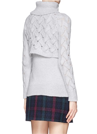 Back View - Click To Enlarge - ELIZABETH AND JAMES - Cable knit overlay turtleneck sweater