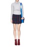 Figure View - Click To Enlarge - ELIZABETH AND JAMES - Cable knit overlay turtleneck sweater