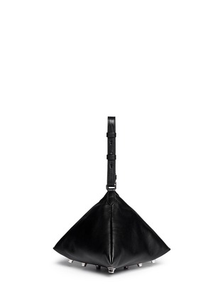Back View - Click To Enlarge - GIVENCHY - 'Triangle' small leather wristlet bag
