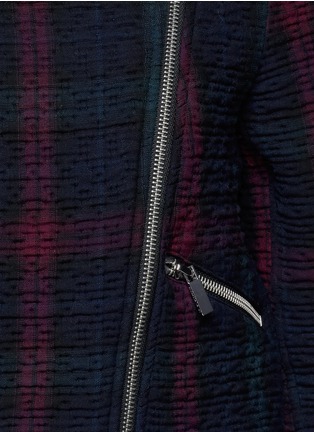 Detail View - Click To Enlarge - ELIZABETH AND JAMES - 'Patti' texture check plaid crop jacket