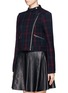 Front View - Click To Enlarge - ELIZABETH AND JAMES - 'Patti' texture check plaid crop jacket