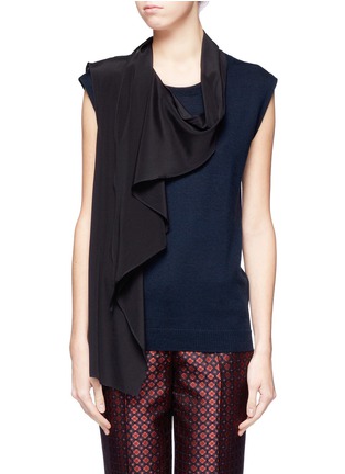 Detail View - Click To Enlarge - MO&CO. EDITION 10 - Scarf collar sleeveless knit top