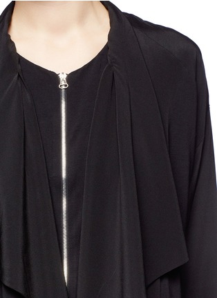 Detail View - Click To Enlarge - MO&CO. EDITION 10 - Draped collar zip-up jacket