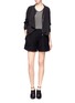 Figure View - Click To Enlarge - MO&CO. EDITION 10 - Draped collar zip-up jacket