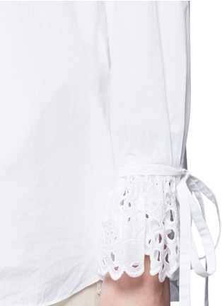 Detail View - Click To Enlarge - CHLOÉ - Pineapple broderie anglaise cuff poplin shirt