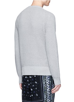 Back View - Click To Enlarge - SACAI - Double zip front waffle sweater