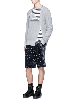 Figure View - Click To Enlarge - SACAI - Double zip front waffle sweater