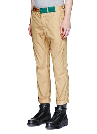 Front View - Click To Enlarge - SACAI - Roll cuff overydye cotton chinos