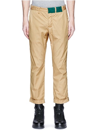 Main View - Click To Enlarge - SACAI - Roll cuff overydye cotton chinos