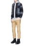 Figure View - Click To Enlarge - SACAI - Roll cuff overydye cotton chinos