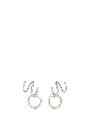 Main View - Click To Enlarge - MARIA BLACK - 'Saga Twirl' swirl hoop sterling silver earrings
