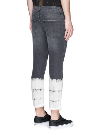 Back View - Click To Enlarge - PALM ANGELS - Dyed stripe cropped skinny jeans